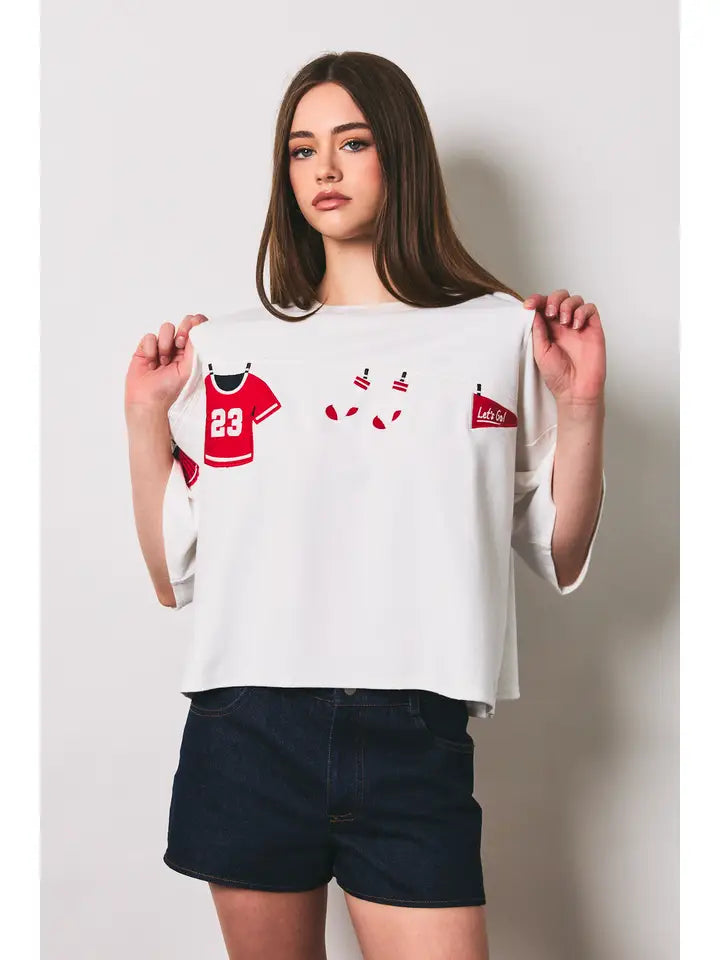 ready for gameday graphic top - red
