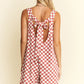 Checkered Print Romper - Red