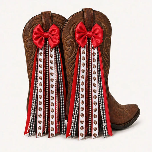 Boot Bows - Red/Black
