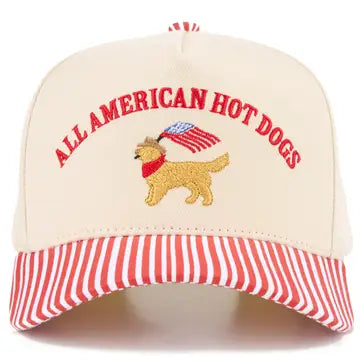 All American Hot Dogs Hat - Red Stripes