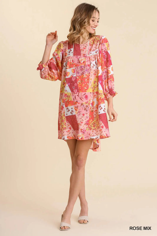 Emily Mixed Print Dress