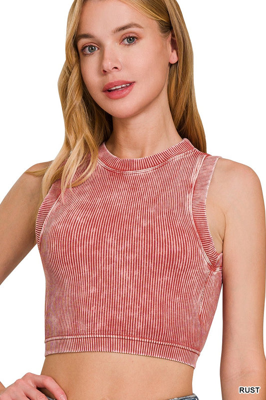 Stone Washed Tank Top - Rust