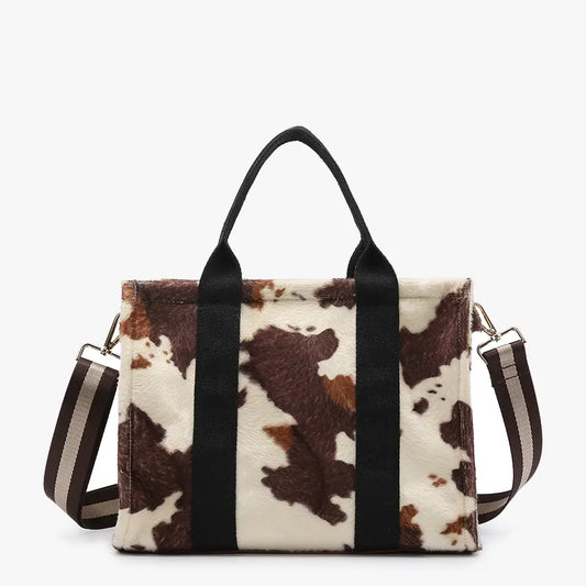 Timani Satchel Bag - Cow Print