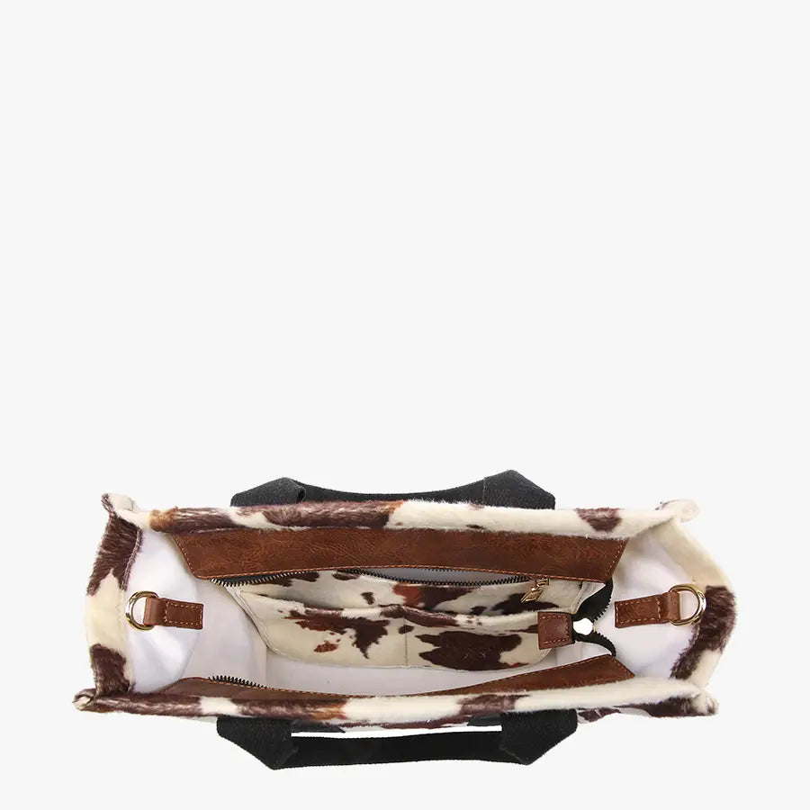 Timani Satchel Bag - Cow Print
