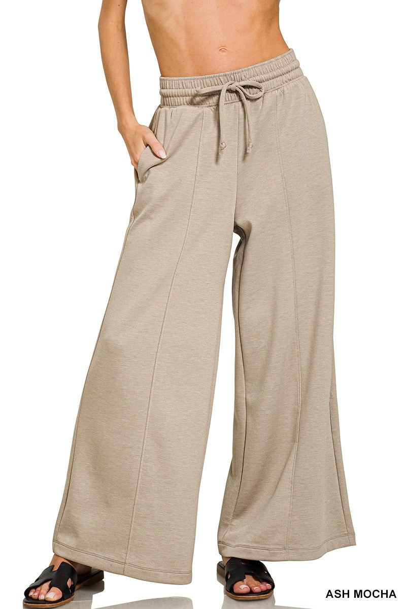 Scuba Drawstring Wide Leg Pants