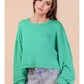 Oversized Waffle Knit Top - Seafoam Green