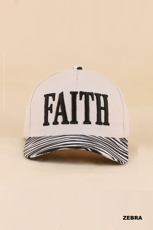 faith hat - zebra