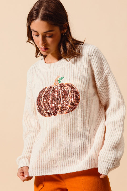 Sequin Pumpkin Top