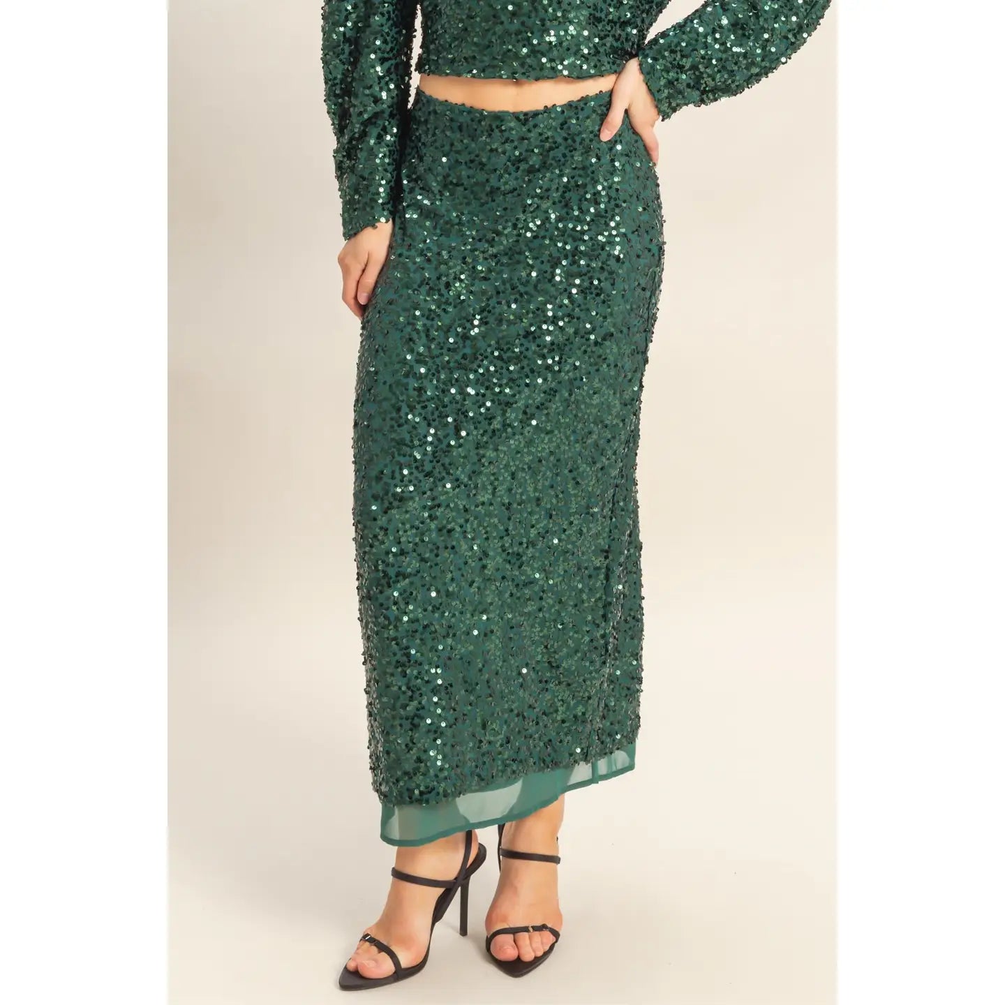 Glittering Green Sequin Skirt