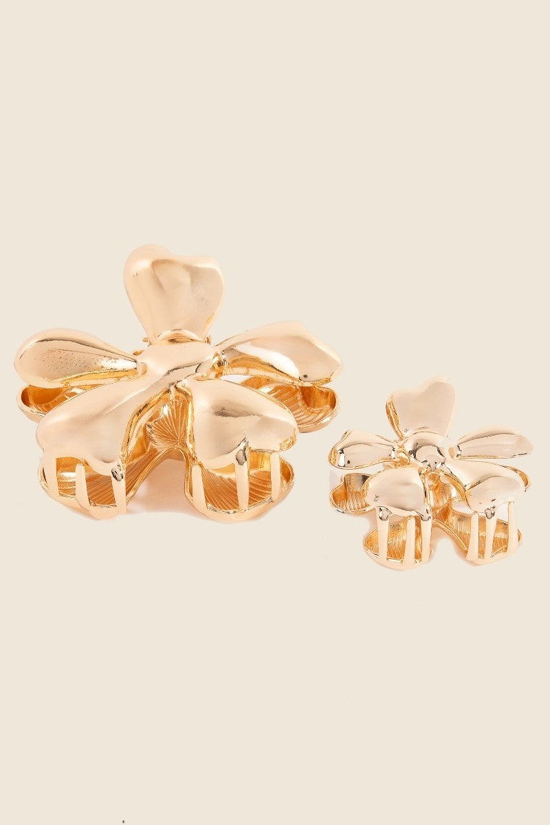 Metallic Flower Claw Clip - Large