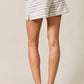 french terry striped shorts - heather gray