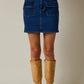 Pocket Detail Denim Mini Skirt