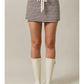 LOOK AT ME STRIPED MID RISE SKORT - BROWN/WHITE STRIPE