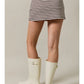LOOK AT ME STRIPED MID RISE SKORT - BROWN/WHITE STRIPE