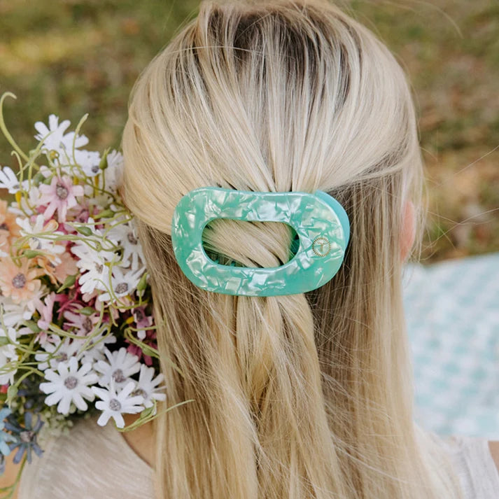 Teleties - Flat Round Hair Clip - Spring Splash - Medium