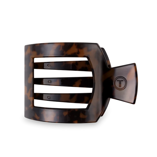 Teleties - Flat Square Hair Clip - Tortoise - Large