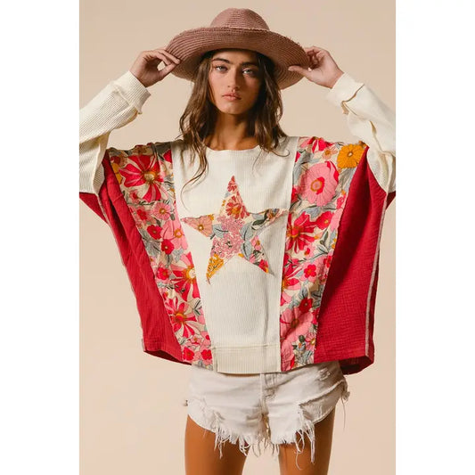 star print mixed and match top