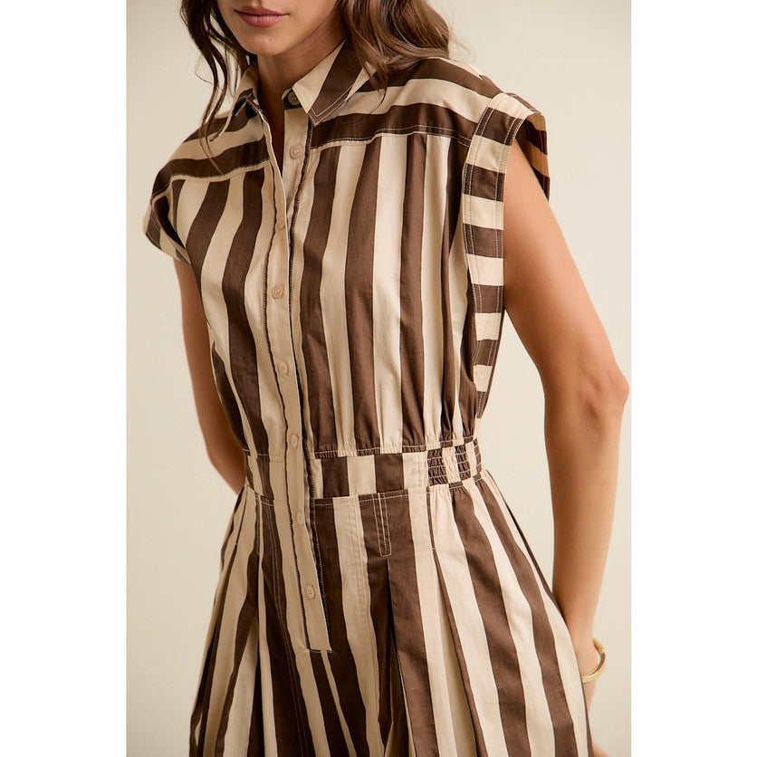 Be Her Wide Leg Striped Jumpsuit