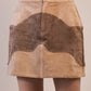 color block suede mini skirt