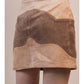 color block suede mini skirt