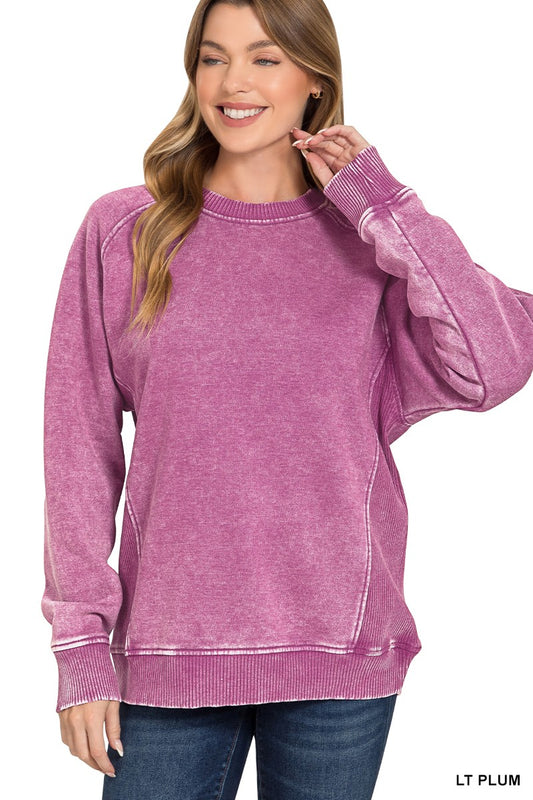 Acid Washed Side Rib Sweatshirt
