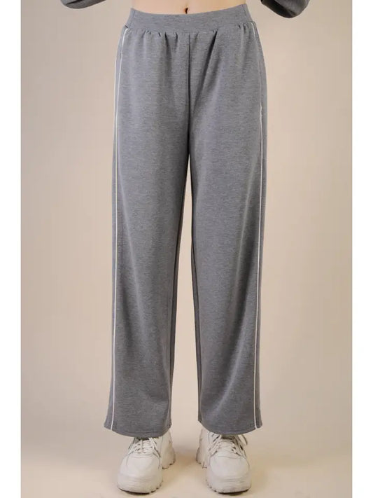 Just Hanging Around Wide Leg Pants - Gray