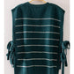 Striped Side Tie Top - Teal