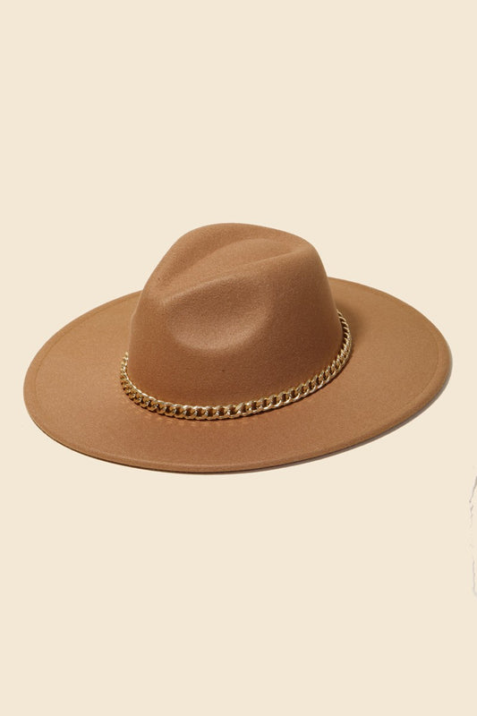 Chain Band Fedora Hat