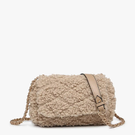 Sofia Sherpa Crossbody Bag - Tan