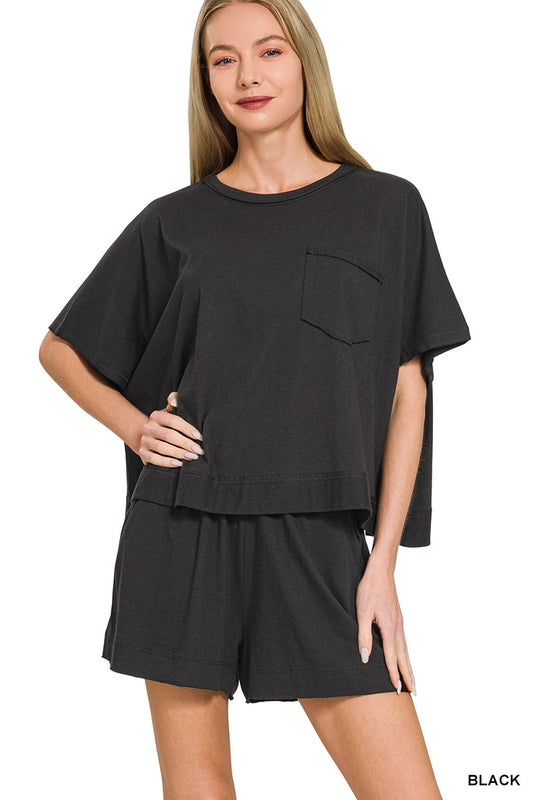 TATUM EXPOSED SEAM SHORTS - BLACK