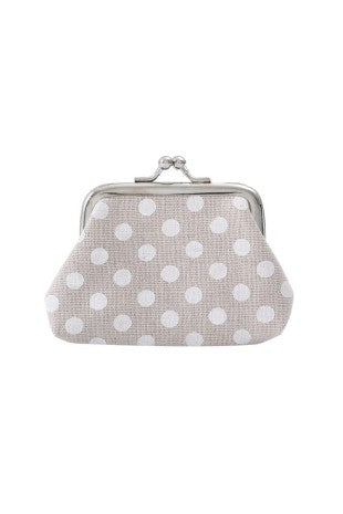 polka dot coin purse - taupe