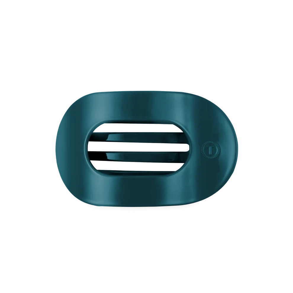 Teal With It Medium Flat Round Hair Clip