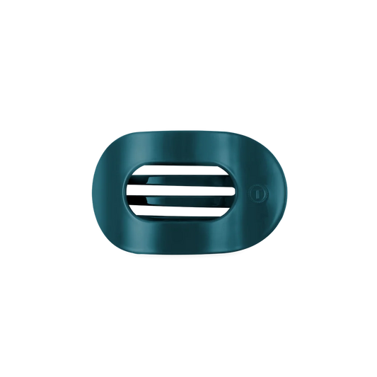 Teal With It Small Flat Round Hair Clip