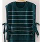 Striped Side Tie Top - Teal