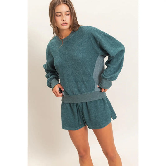 Emmy Contrast Shorts - Teal
