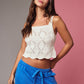 textured knit tank - white