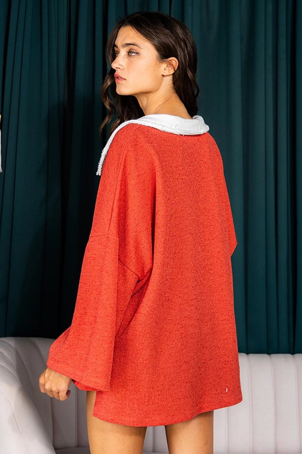 Collared Neck Oversized Top