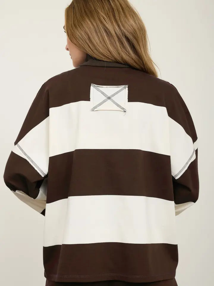 That's Just Me Striped Top - Brown