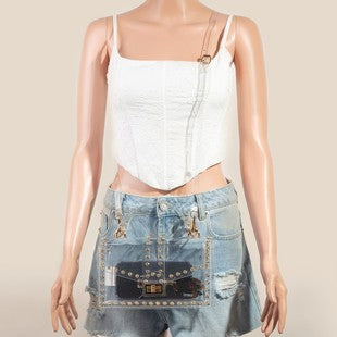 Transparent Rhinestone Trim Bag