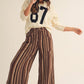 mocha mousse striped tulip pants