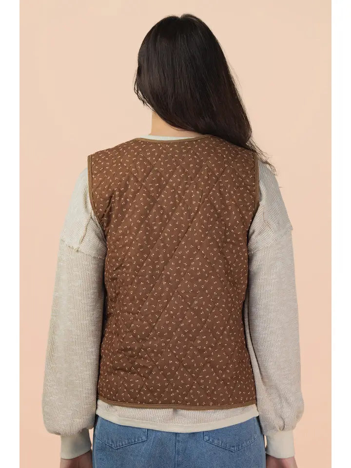 Lover of Floral Quilted Vest