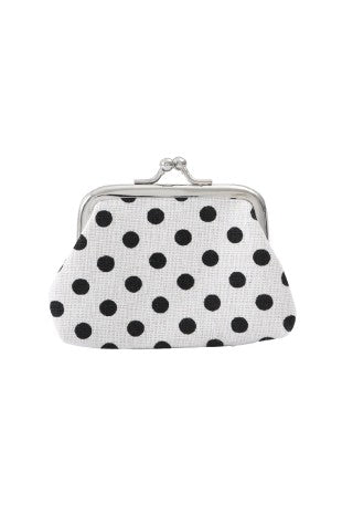polka dot coin purse - white