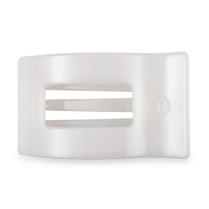 Teleties - Flat Rectangle Hair Clip - Coconut White - Medium