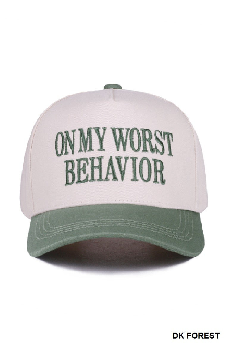 On My Worst Behavior Hat