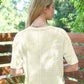 striped exposed seam boxy top