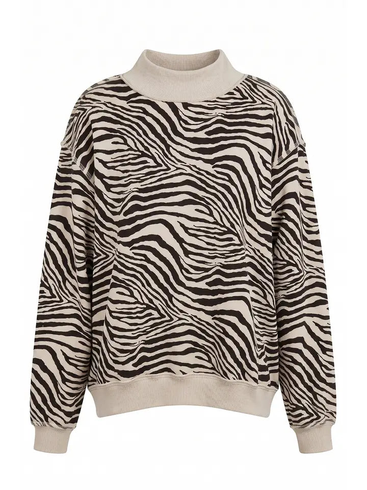 Zebra Print Mockneck